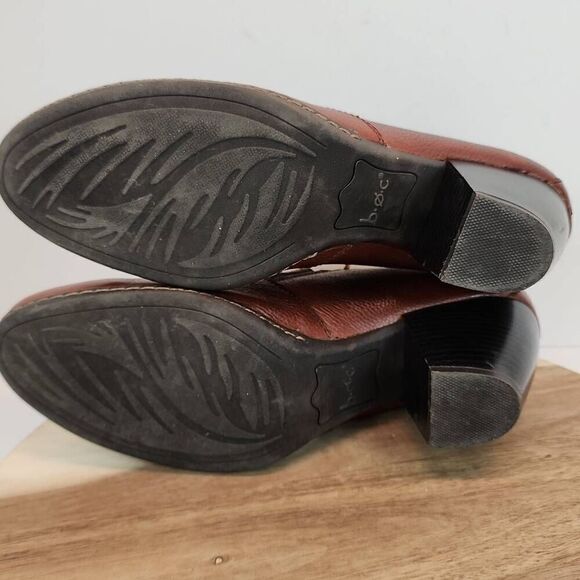 B.O.C. Born Concept Brown Pebble Leather Ankle Comfort Booties Wmns 9.5 - Picture 9 of 12